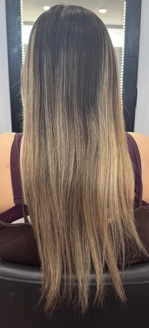 Antes: cabello con color apagado